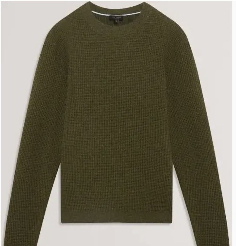 Ted Baker Mens Waffle Stitch Crew Neck Sweater Small